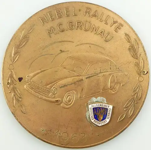 e11121 Alte DDR Medaille Nebel Rallye MC Grünau 1963 ADMV Motorsport Verband