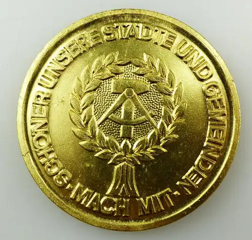 e10214 3 alte Medaillen goldfarben Nationale Front der DDR Frankfurt Oder 1977