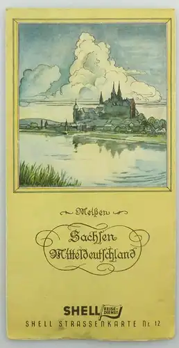 e9615 Shell Straßenkarte Nr 12 Meißen Sachsen Mitteldeutschland Reisedienst