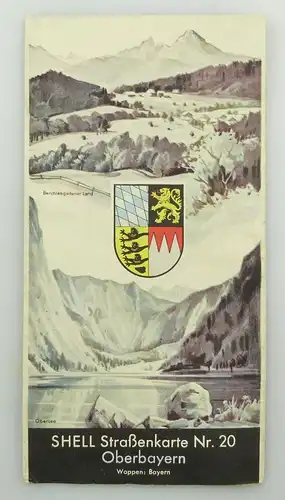 e9616 Shell Reisedienst Straßenkarte Nr 20 Oberbayern Obersee