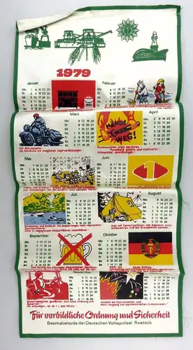 #e7137 Original alter Kalender von 1979 Deutsche Volkspolizei Rostock