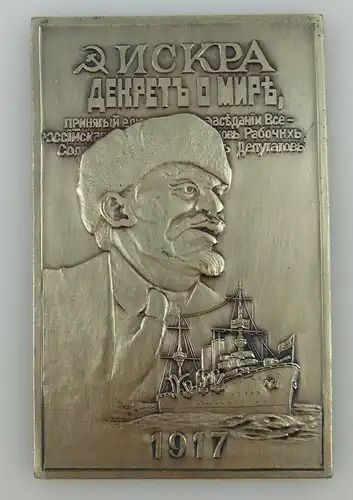 alte UdSSR DDR Gedenkplakette ISKRA 1917 russisch, Orden3174