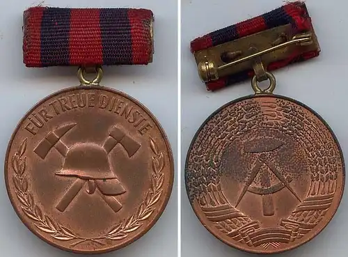 DDR Medaille treue Dienste Freiwillige Feuerwehr Bronze