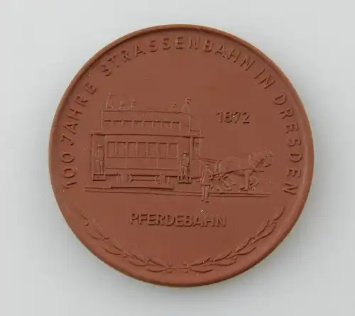 e12232 Meissen Medaille Pferdebahn 100 Jahre Strassenbahn in Dresden 1972