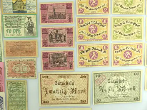 Verschiedene Serien Notgeld - 57 Scheine z.B. Freiburg, München etc. e1002