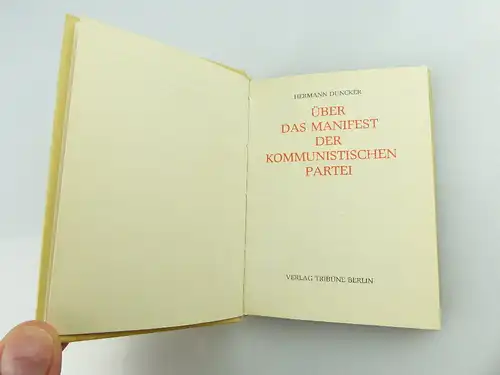 Minibuch: über das Manifest der kommunistischen Partei Hermann Duncker e372