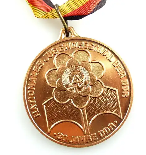 #e4131 Medaille Nationales Jugendfestival 30 Jahre DDR FDGB "Cross der Jugend"