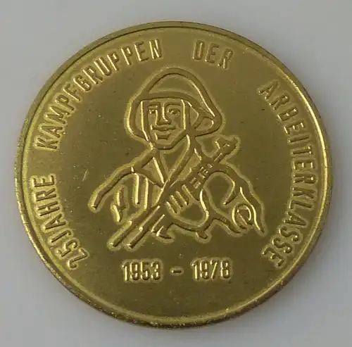Medaille : 25 Jahre Kampfgruppen der Arbeiterklasse 1953 - 1978 / r 270