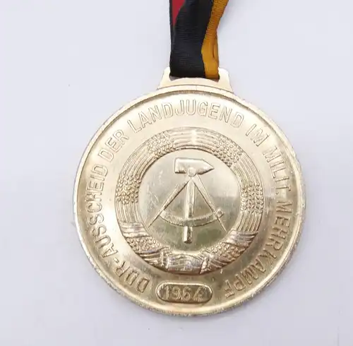 e12501 Medaille GST DDR Ausscheid der Landjugend im militärischen Nahkampf