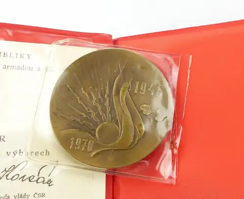 #e7844 Original alte Medaille mit Urkunde von 1970