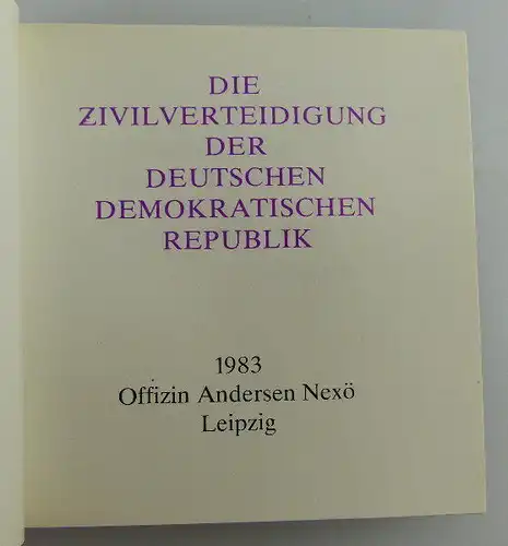 Minibuch Die Zivilverteidigung der DDR 1983 Buch1537