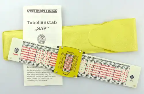 #e5861 VEB Mantissa Tabellenstab "SAP" Bedingungen Sportabzeichenprogramm DDR