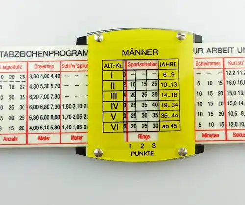 #e5861 VEB Mantissa Tabellenstab "SAP" Bedingungen Sportabzeichenprogramm DDR