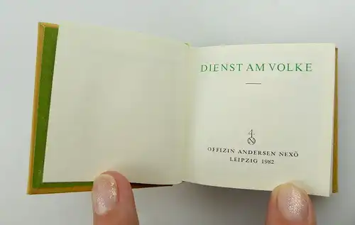 Minibuch: Dienst am Volke Leipzig DDR 1982 Offizin Andersen Nexö e218