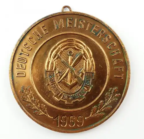 e9334 GST Medaille Meisterschaft der DDR 1969 bronzefarben