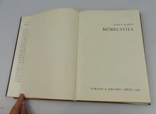 Buch Möbelstile Lizenzausgabe Koehler und Amelang Leipzig 1976 bu0872