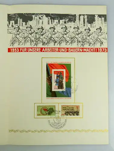 Gedenkblatt 20 Jahre Kampfgruppen der Arbeiterklasse DDR Briefmarken so166