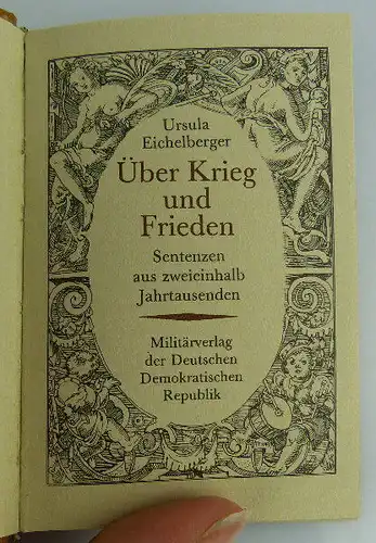 Minibuch: Über Krieg und Frieden, Militärverlag der DDR 1986 Buch1579