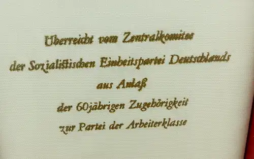 #e2535 Medaille Ehrenauszeichnung für 60 Jahre Mitgliedschaft SED BandIV Nr.605