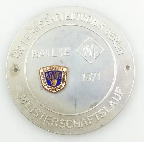 e11099 Medaille Mc Fernsehelektronik Berlin Rallye 1971 WF Meisterschaftslauf