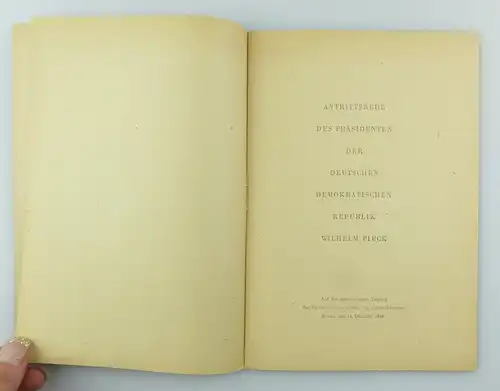 #e7581 Heft: Antrittsrede des Präsidenten der DDR Wilhelm Pieck 11.10.1949