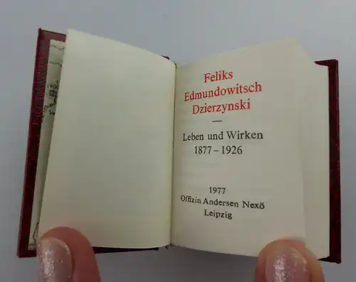 Minibuch: Feliks Edmundowitsch Dzierzynski Leben und Wirken e088
