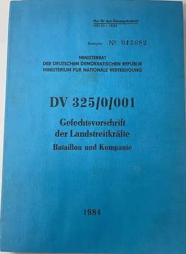 Gefechtsvorschrift der Landstreitkräfte 1984 Zug und Gruppe / Panzer, Buch2562