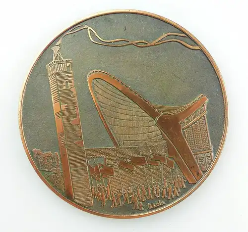 #e7848 Original alte Medaille mit Etui Jaa Kestma Kalevite Kange Rahvas...
