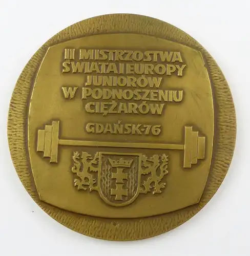 #e8021 Alte Medaille Gewichteheben Gdansk 1976