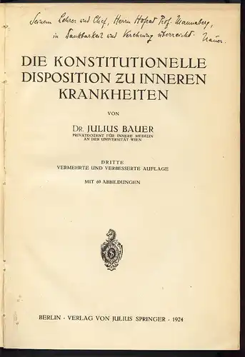 Konstitutionelle Diposition zu inneren Krankheiten 1924