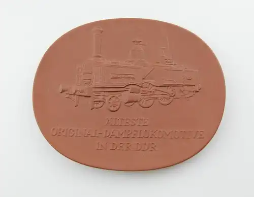 e12291 Meissen Medaille 25 Jahre Verkehrsmuseum Dresden DDR 1977 Dampflokomotive