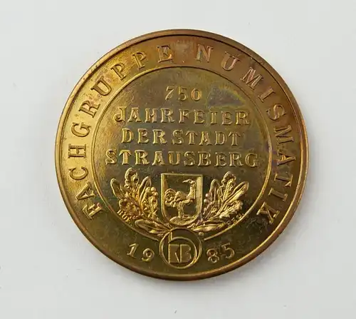 e12260 Medaille 750 Jahrfeier der Stadt Strausberg 1985 Fachgruppe Numismatik