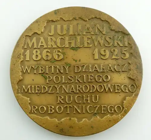 #e8480 Alte Medaille aus Polen Julian Marchlewski 1866-1925 Politiker