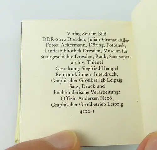 Minibuch Dresdener Oper Verlag Zeit im Bild Dresden 1985 r152