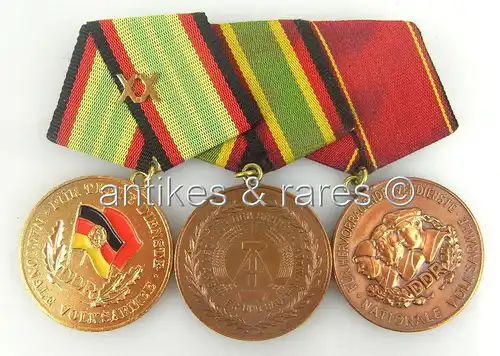 DDR Ehrenspange Medaille für treue Dienste NVA Gold 20 Jahre, Bronze, Verdienstm