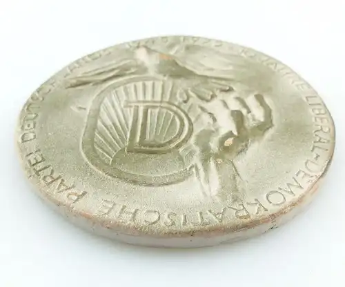 #e5355 Original DDR Keramik Medaille 30 Jahre LDPD 1945 - 1975 mit Etui