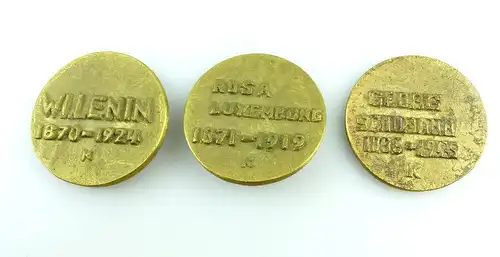 #e2380 3 original alte Medaillen Lenin, Rosa Luxemburg und Georg Schumann
