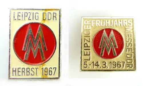 #e2443 2x Abzeichen DDR Frühjahr und Herbst MM Leipziger Messe