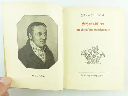 Buch: Schatzkästlein des rheinischen Hausfreundes Suhrkamp Verlag Berlin e1386