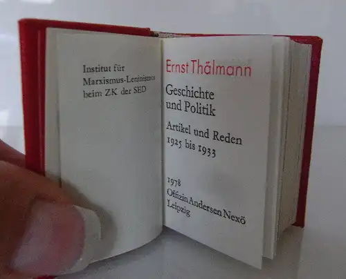 Minibuch: Ernst Thälmann Geschichte und Politik bu0024