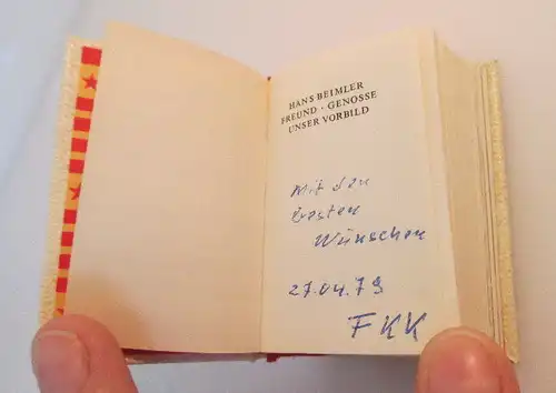 Minibuch: Hans Beimler "Freund, Genosse, unser Vorbild" mit Widmung!! bu0190