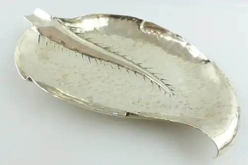 Dekorative Schale in 800 (Ag) Silber in Blattoptik e1537
