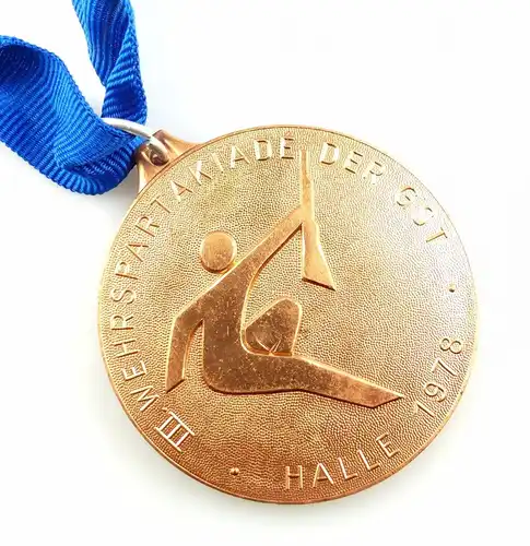 #e5669 DDR Medaille III. Wehrspartakiade der GST Halle 1978 Meisterschaft Bronze
