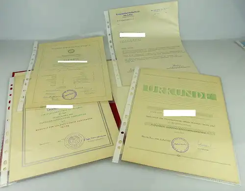 Nachlass: 3 Urkunden, 1 Zeugnis, 1 Anschreiben LPG Medaille für ausge, Orden2004