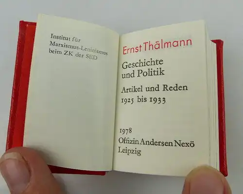 Minibuch: Ernst Thälmann Geschichte und Politik Dietz Verlag Berlin bu01000