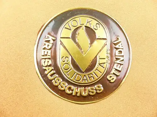 #e5765 Wandteller Andenkenteller Volkssolidarität Kreisausschuss Stendal DDR