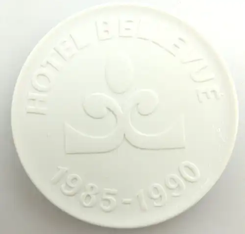 Porzellan Medaille: Hotel Bellevue 1985 - 1990 Historischer Gebäudekomplex e1412