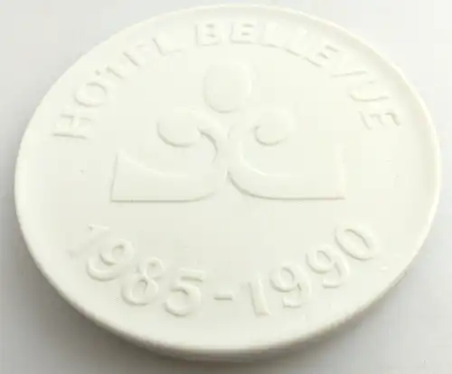 Porzellan Medaille: Hotel Bellevue 1985 - 1990 Historischer Gebäudekomplex e1412