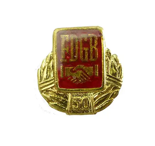 #e6899 Original altes DDR Abzeichen FDGB Freier Deutscher Gewerkschaftsbund 50