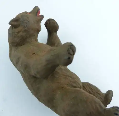 e9377 Antikspielzeug Tier Masse Figur Lineol wohl 50er Jahre Bär Braunbär